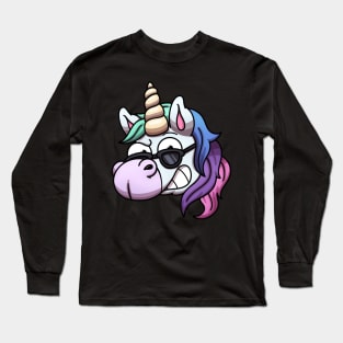 Cool Unicorn Face Long Sleeve T-Shirt